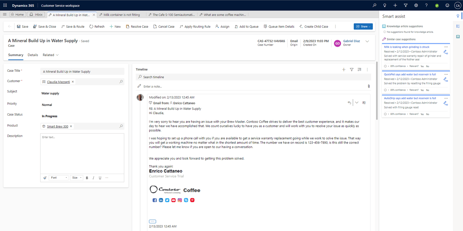 ms dynamics 365 for customer relationships management - customer service