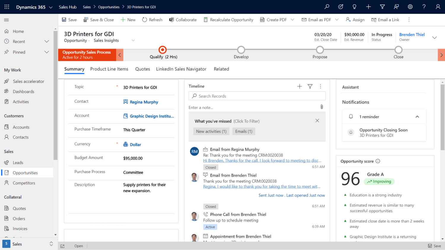 ms dynamics 365 for customer relationships management - sales